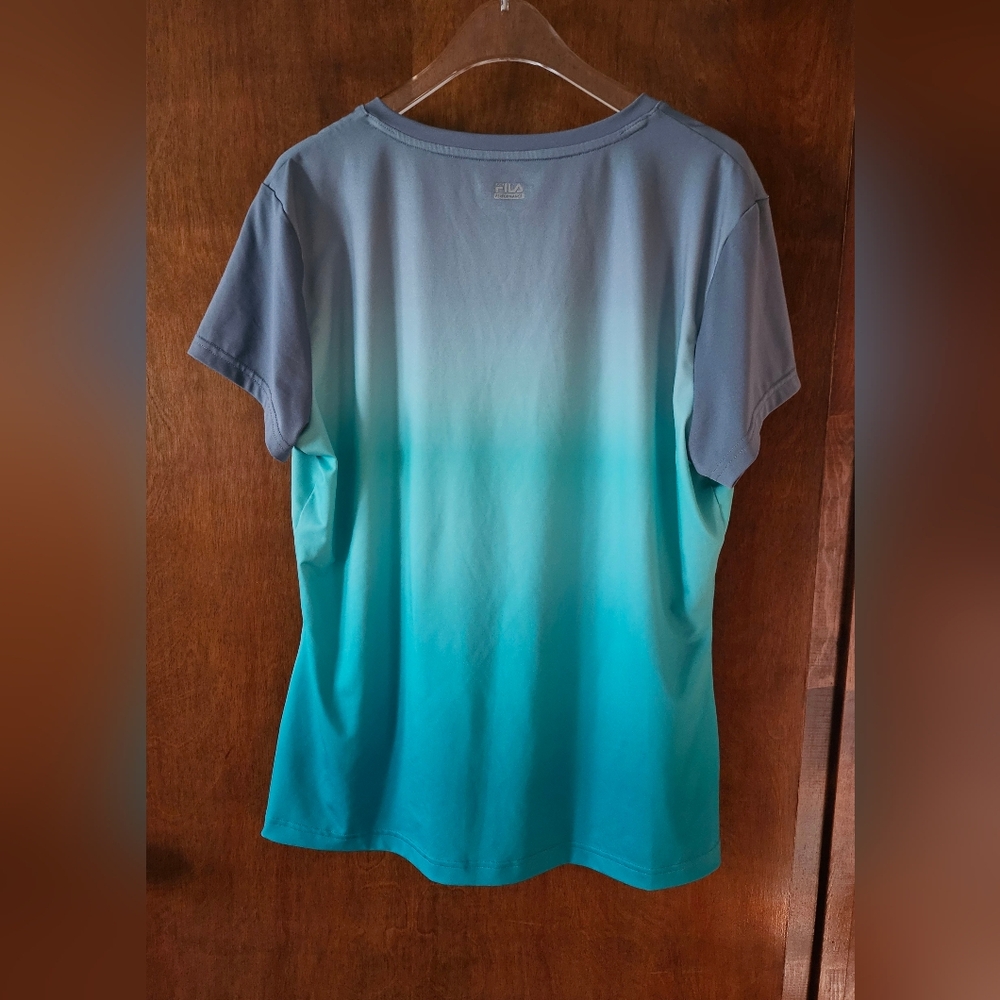 Fila Sport Active Tee -Multi Shade Green Shirt  XL - Picture 5 of 5